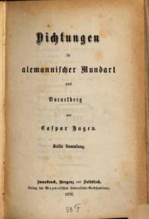 Dichtungen in alemannischer Mundart aus Vorarlberg, 3