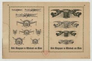 Werbung für Gebrüder Klingspor in Offenbach am Main : Zwei Seiten (84 u. 85) eines Buches mit Stempel der Handwerkerschule Bielefeld, Darstellungen von Engeln, dem Tuch der Hl. Veronika