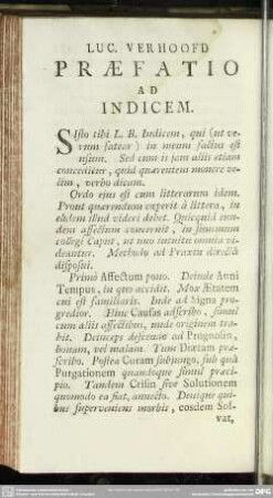 Luc. Verhoofd Praefatio Ad Indicem
