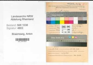 Entnazifizierung Anton Braemswig , geb. 10.11.1899 (Angestellter)