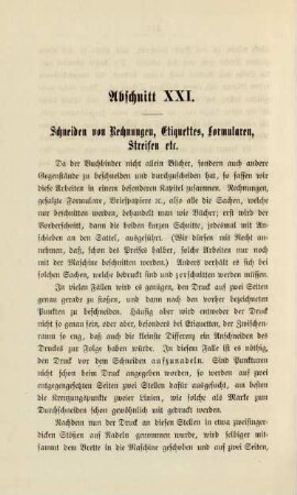 Abschnitt XXI. Schneiden von Rechnungen, Etiquettes, Formularen, Streifen etc.