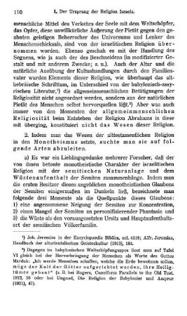 [Die Frage nach dem allgemeinsemitischen Monotheismus]