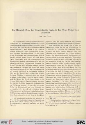 Die Handschriften der Concordantia Caritatis des Abtes Ulrich von Lilienfeld