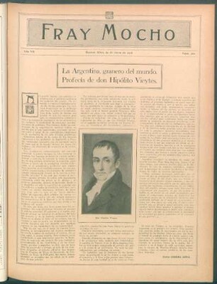 La Argentina, granero del mundo. Profecía de don Hipólito Vieytes.