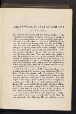 The eternal source of missions