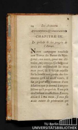 Chapitre IV. Le prélude & les progrès de l'Amour.