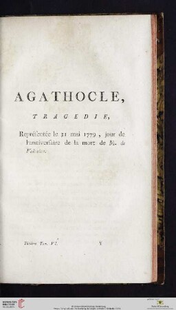 Agathocle, tragedie