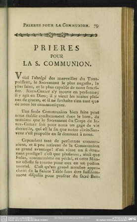 Prieres Pour La S. Communion