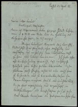 Brief von Jacob Grimm an Paul Wigand