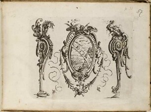 Kartusche mit grotesken Figuren, Blatt aus dem "Neuw Grotteßken Buch"