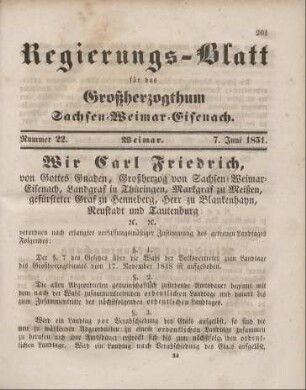 Nr. 22 : 7. Juni 1851