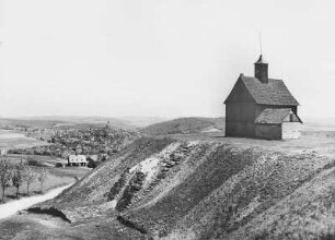 Schneeberg-Neustädtel, Halde mit Schindlerschacht und Blick nach Nordosten auf Schneeberg