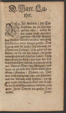 D. Mart. Luther.