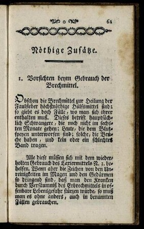 Nöthige Zusätze.