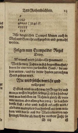 Folgen nun Exempel der Regel Detry.
