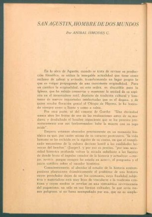 San Augustín, hombre de dos mundos