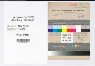 Entnazifizierung Peter Keul, geb. 26.05.1897 (Kuefer)