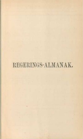 Regerings-Almanak