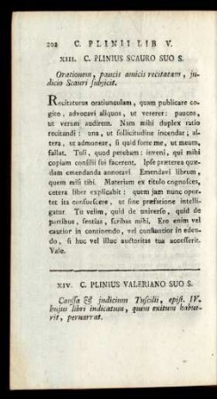 XIV. C. Plinius Valeriano Suo S.