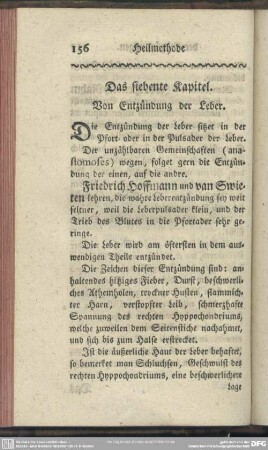 Das siebente Kapitel. Von Entzündung der Leber