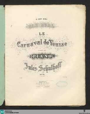 Le Carnaval de Venise : arrangé pour piano; op. 22