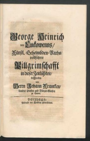 George Heinrich von Luckowenns ...