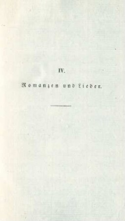 IV. Romanzen und Lieder