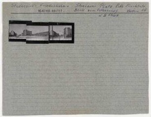 Blick zum Ostbahnhof. Berlin, Friedrichshain, Stralauer Platz/Fruchtstraße (seit 1971 Straße der Pariser Kommune)