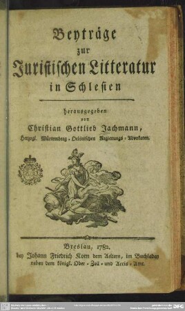 Beyträge zur Juristischen Litteratur in Schlesien