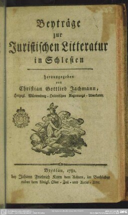 Beyträge zur Juristischen Litteratur in Schlesien