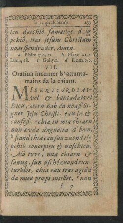 VII. Oratiun incunter ls' attantamains da la chiarn.
