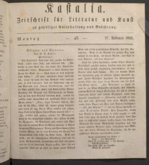 Ausgabe vom 23. Februar 1832.
