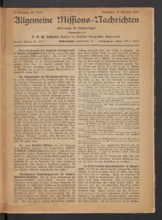 No. 11/12. 6. Dezember 1919