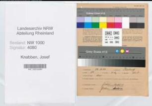 Entnazifizierung Josef Knabben, geb. 28.10.1895 (Kaufmann)