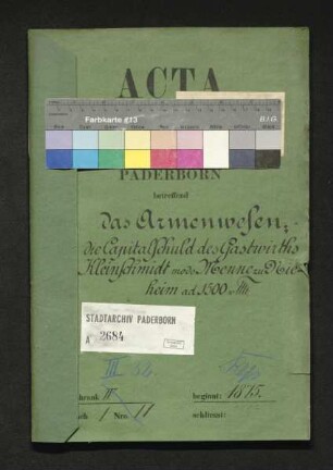 Kapitalschulden des Gastwirts Ferdinand Kleinschmidt später Joseph Menne zu Nieheim