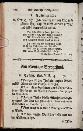 Am Sontage Sexagesimä.
