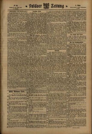 Dritte Ausgabe vom Samstag, den 30. April 1910.