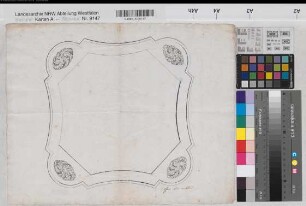 Tafeldekorationen Vorlegeplatte (1792) 1 : 1 33 x 42 Zeichnung Landsberg-Velen Nr. 742