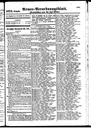 1073.Ausgabe. Montag, 31. Juli 1916