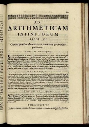 Ad arithmeticam infinitorum liber VI.