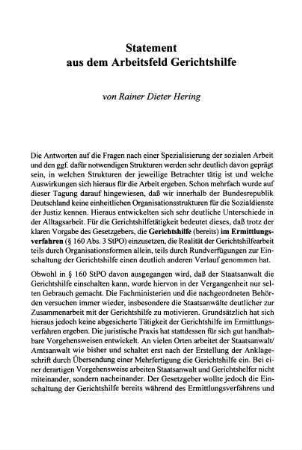 125-134, Statement aus dem Arbeitsfeld Gerichtshilfe