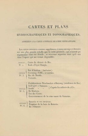 Cartes et plans hydrographiques et topographiques