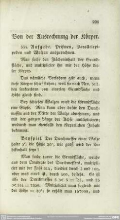 Von der Ausrechnung der Körper