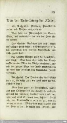 Von der Ausrechnung der Körper