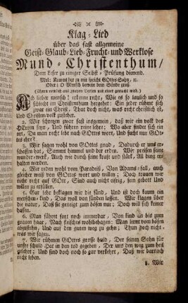 7r-8v, Klag-Lied; Dem Leser zur Erklaerung