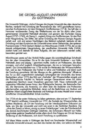 Die Georg-August-Universität zu Göttingen -
