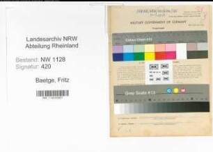 Entnazifizierung Fritz Baetge , geb. 11.02.1904 (Polizist)