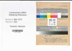 Entnazifizierung Heinrich Farwick , geb. 18.07.1898 (Lagerist)