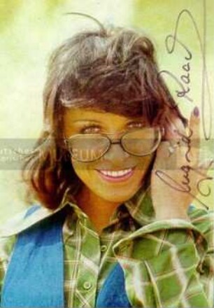 Autogrammkarte der DDR-Sängerin Ingrid Raack