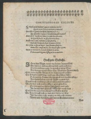 II. Hochzeit-Gedicht.